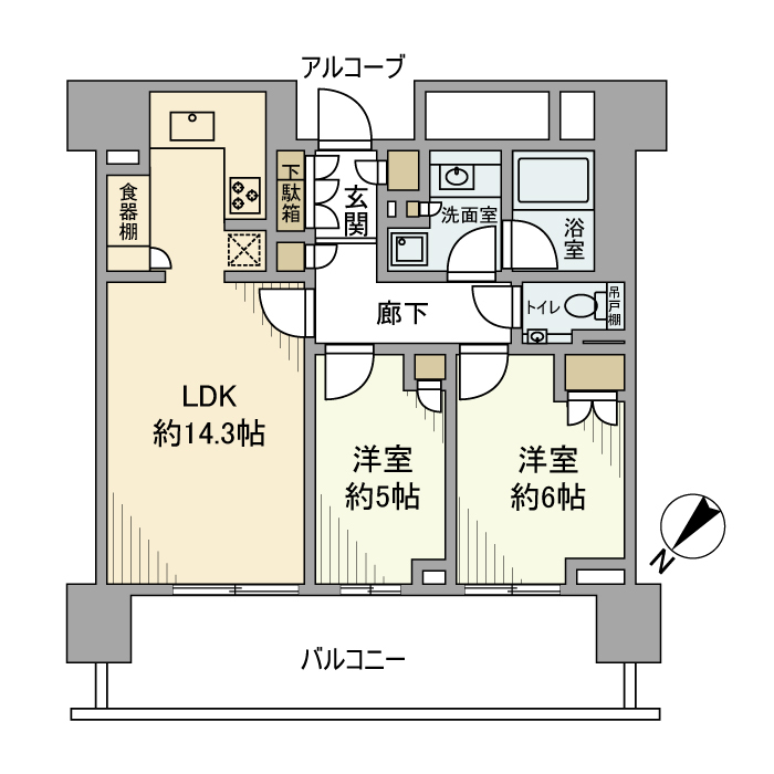 HARUMI FLAG SUN VILLAGE D棟の間取り写真