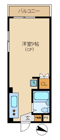 都営大江戸線 西新宿五丁目駅 徒歩5分 3階建 築39年の間取り写真