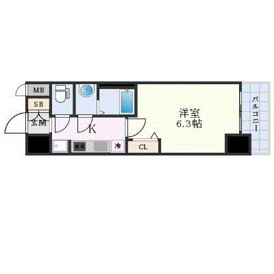 プレサンス谷町九丁目ディセオの間取り写真