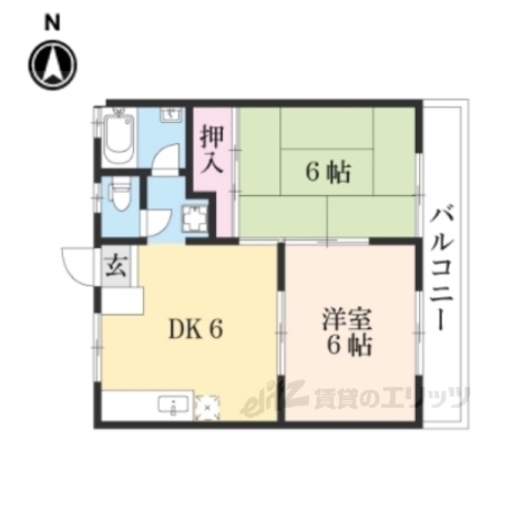 大津市下阪本のアパートの間取り