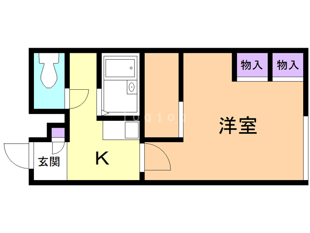 函館市大森町のアパートの間取り