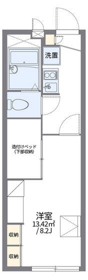 岡山市北区宿本町のアパートの間取り