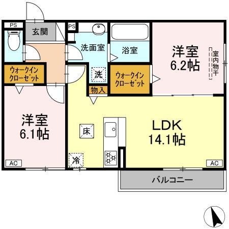 Ｄ-ＲＯＯＭ福光東　ＷＥＳＴの間取り