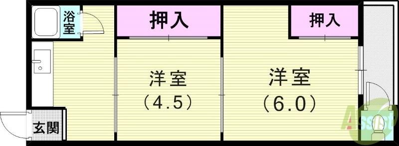 長田区高取山町アパートの間取り