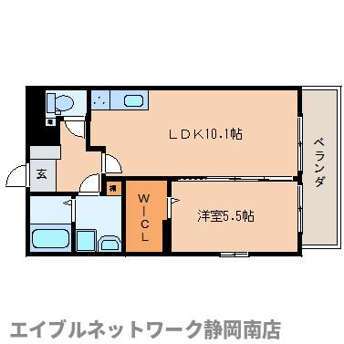 静岡市駿河区中島のマンションの間取り