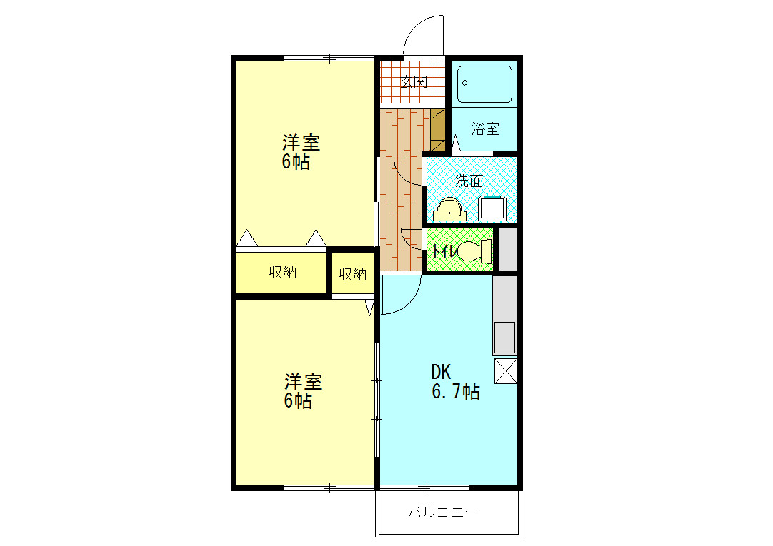 メゾン浜郷　B棟の間取り