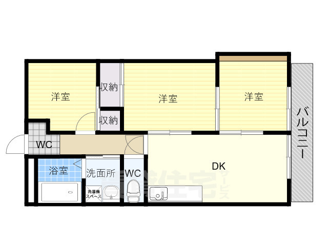 香芝市下田西のマンションの間取り