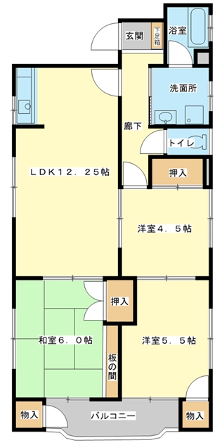 姫路市八代本町のマンションの間取り