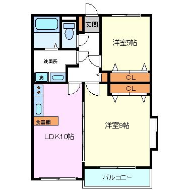 三島市三好町のマンションの間取り