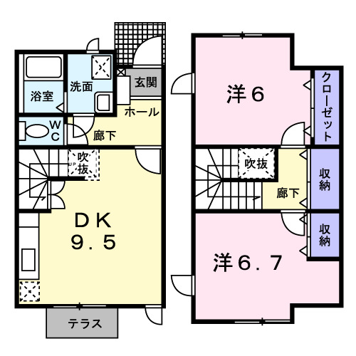 【リリィホワイトIの間取り】