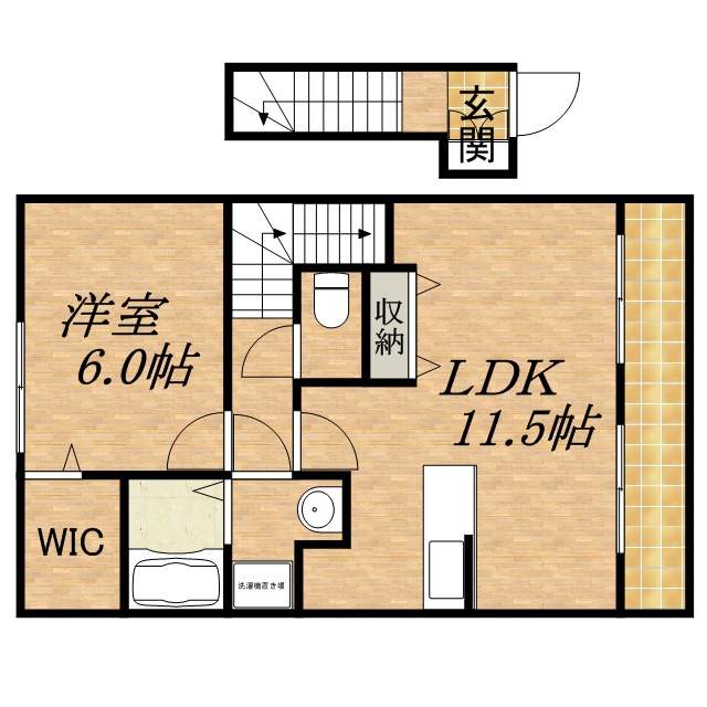 川西市西多田のアパートの間取り