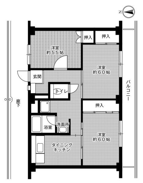 静岡市葵区南沼上のマンションの間取り