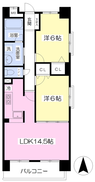 【松山市道後喜多町のマンションの間取り】