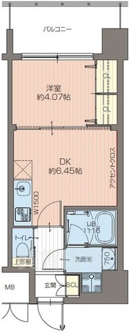 東大阪市足代北のマンションの間取り