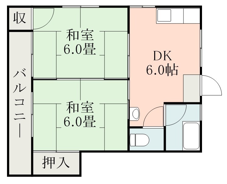 鹿児島市坂元町のアパートの間取り