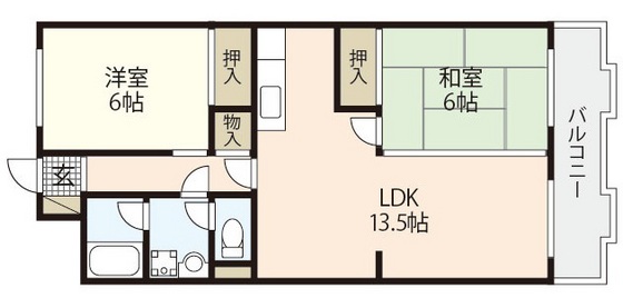 広島市西区井口台のマンションの間取り