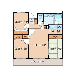 名古屋市千種区大島町のマンションの間取り