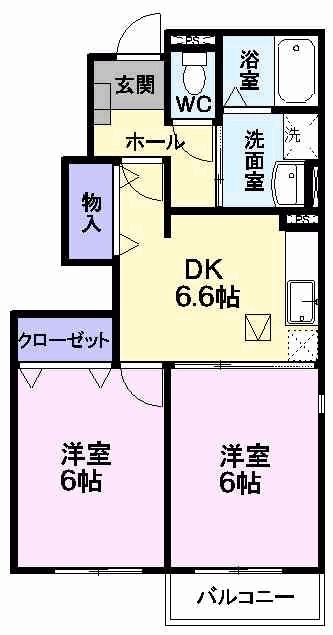 グレイス中屋敷　Ａの間取り