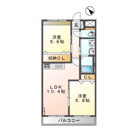 エクセレント桜マンションの間取り