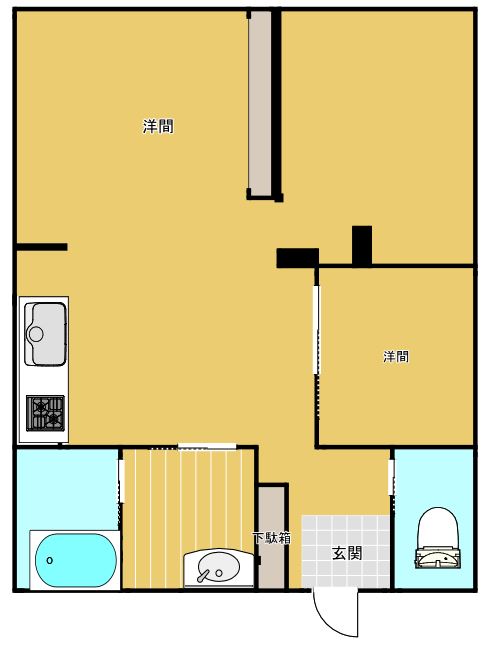 メイスイビル塩浜３－Eの間取り