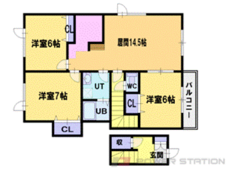 北広島市西の里東のアパートの間取り