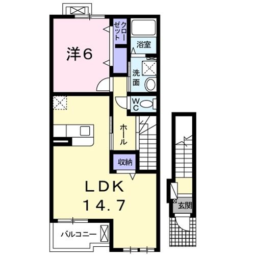 貝塚市鳥羽のアパートの間取り