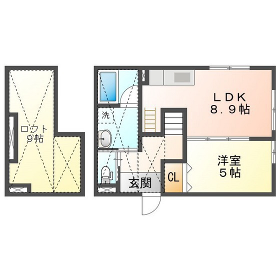 スマイシアＡｐａｒｔｍｅｎｔ西篠町の間取り