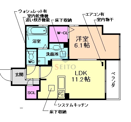 豊中市上新田のアパートの間取り