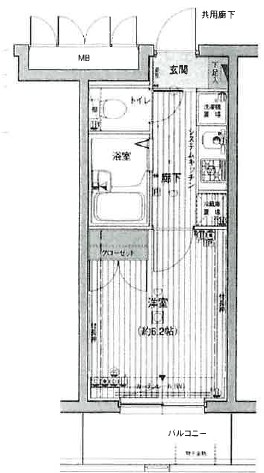 【新宿区西早稲田のマンションの間取り】