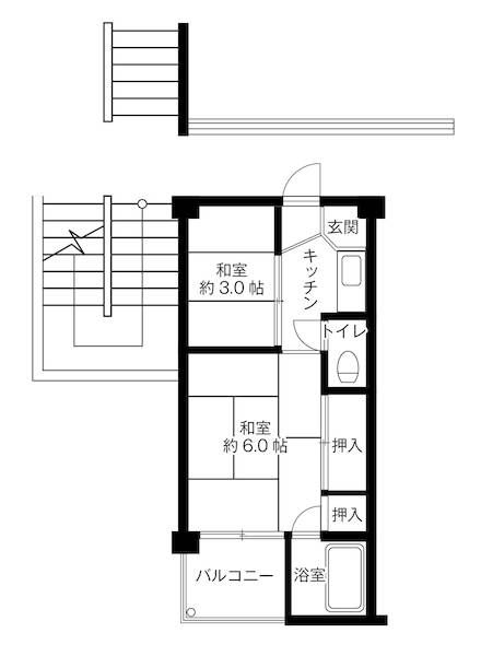 ビレッジハウス葛ノ葉8号棟の間取り