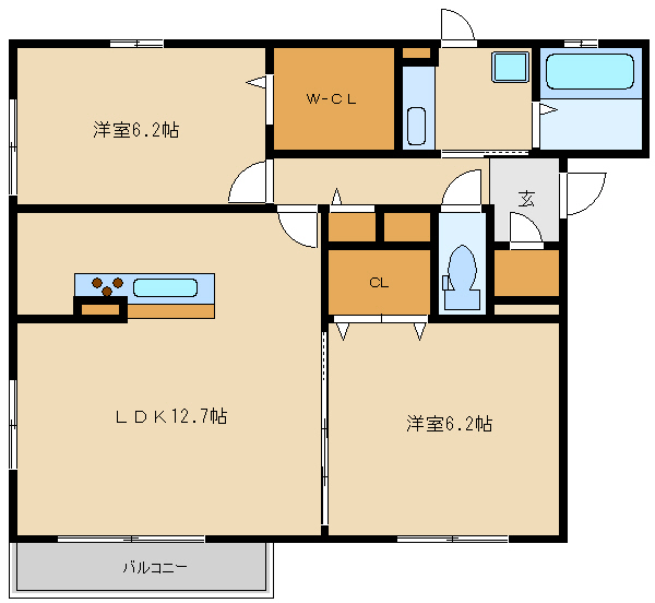 サンシティ宮前Ｂ棟の間取り