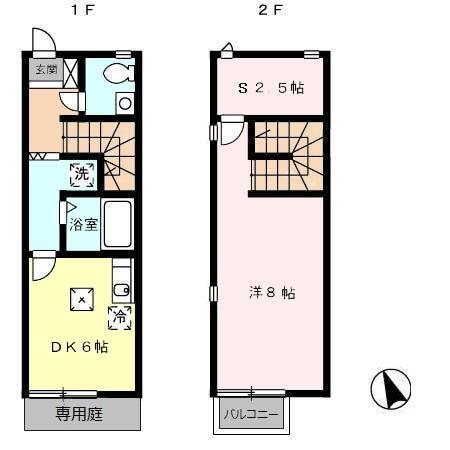 霧島市国分松木町のアパートの間取り