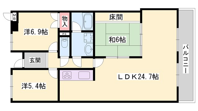 エクレール東辻井の間取り