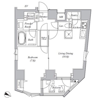 Casa Splendido La Plus 元赤坂　１００１号室の間取り