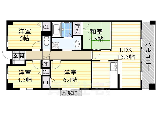 名古屋市中川区富船町のマンションの間取り