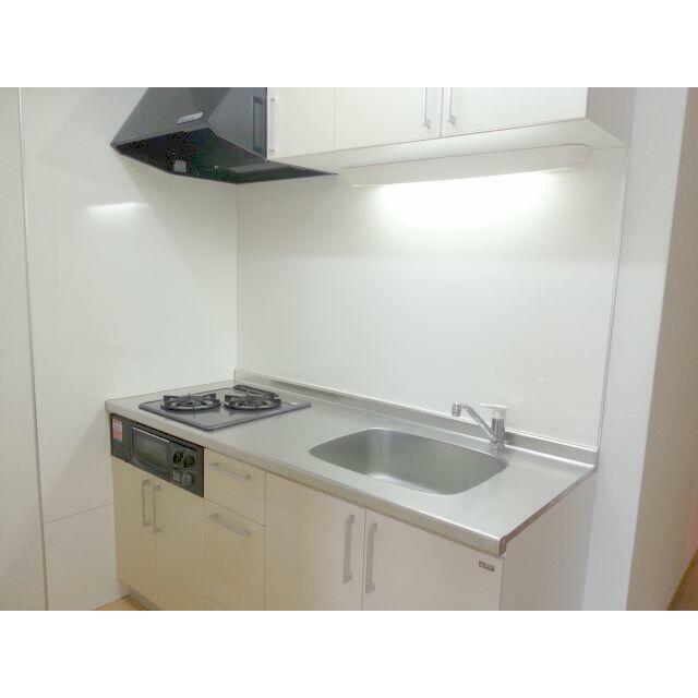 キッチン　２口コンロ＆グリル付きのシステムキッチン