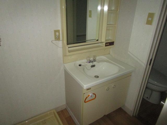 洗面設備　スペースが確保できる洗面所です