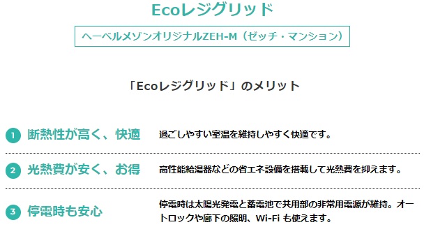 その他　【ヘーベルメゾンEcoレジの特徴】※蓄電設備あり（共用部）