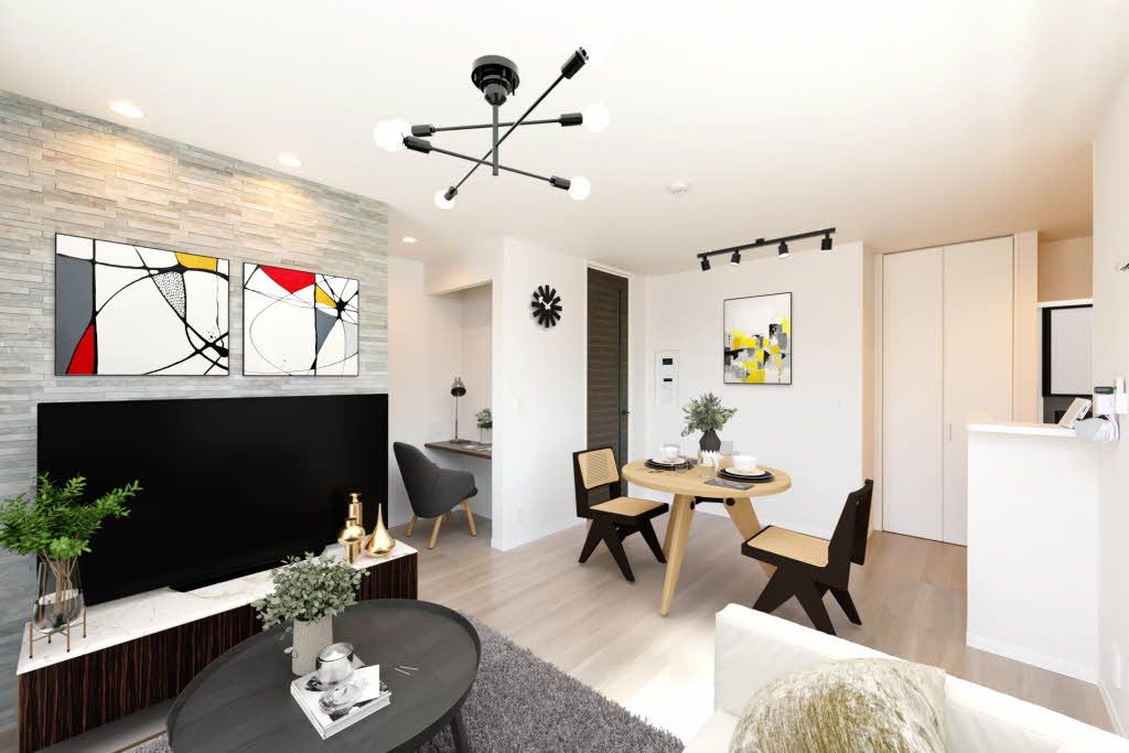居室・リビング　家具配置の参考にご利用ください※ＣＧ家具です