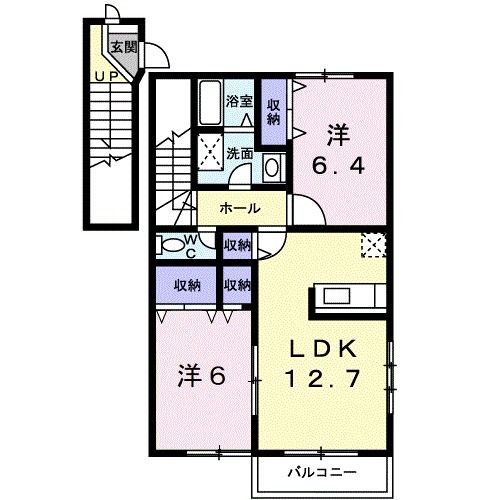 南海加太線 西ノ庄駅 徒歩9分 2階建 築28年の間取り写真