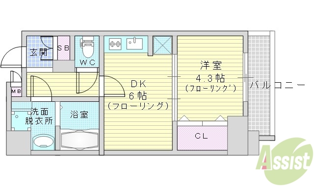 S-RESIDENCE江坂の間取り写真