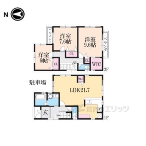 京阪本線 淀駅 徒歩10分 2階建 築1年の間取り写真
