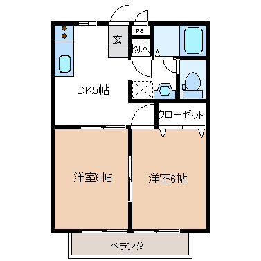 ＪＲ東北本線 西那須野駅 2階建 築32年の間取り写真