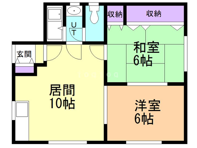 入舟町１５番１棟２戸の間取り