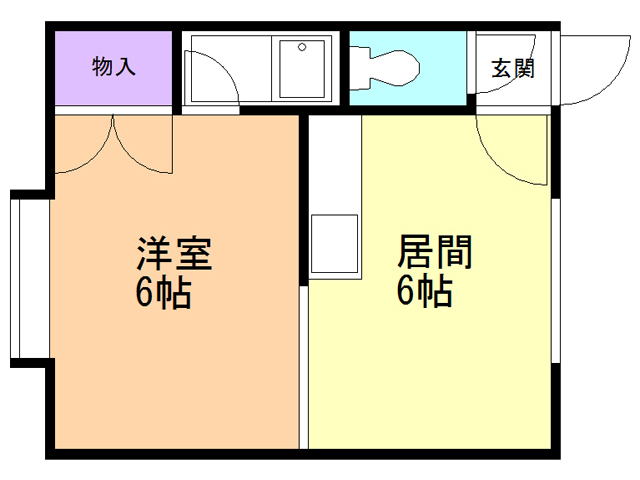 苫小牧市北光町のアパートの間取り