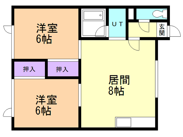 苫小牧市青雲町のアパートの間取り