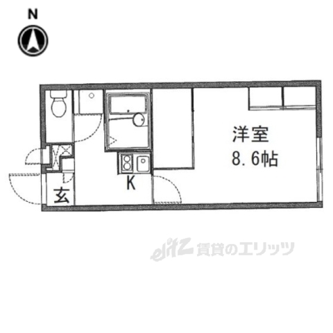 橿原市城殿町のアパートの間取り