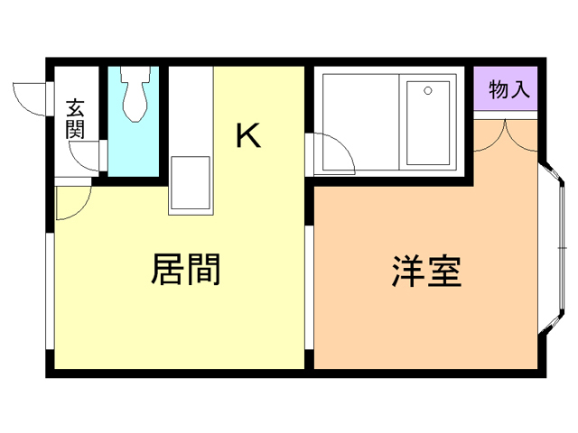 苫小牧市春日町のアパートの間取り