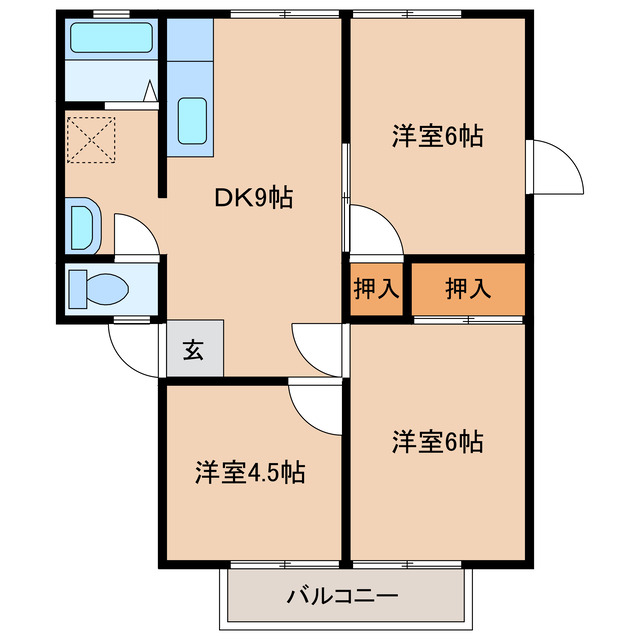 玖珂郡和木町和木のアパートの間取り