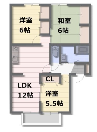 セジュール・のぞみ　B棟の間取り